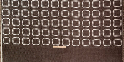 Brown and Ivory Geometric Woven Panel Folded