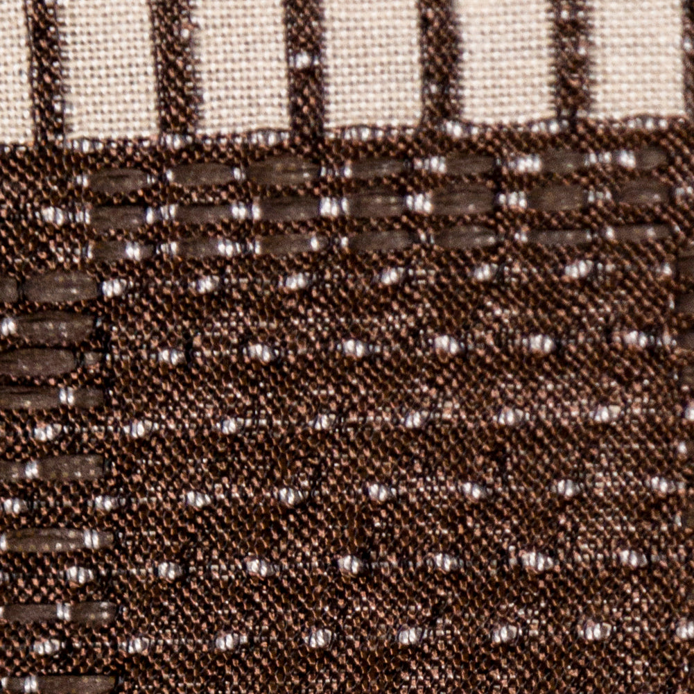 Brown and Ivory Geometric Woven Panel Full