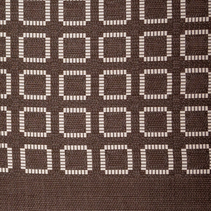 Brown and Ivory Geometric Woven Panel