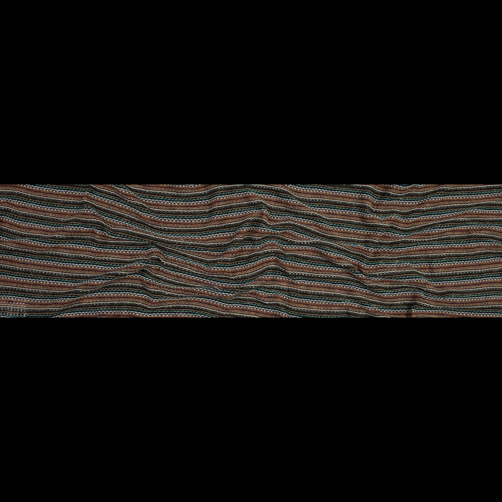 Italian Olive and Orange Striped Wool Knit Folded