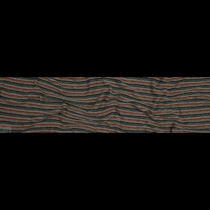 Italian Olive and Orange Striped Wool Knit Folded