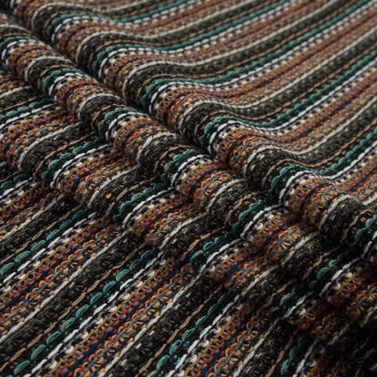 Italian Olive and Orange Striped Wool Knit Detail