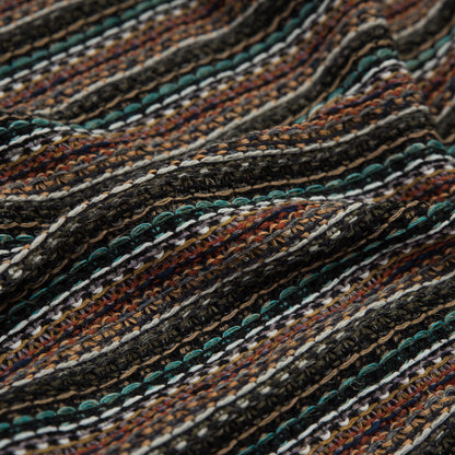 Italian Olive and Orange Striped Wool Knit Full