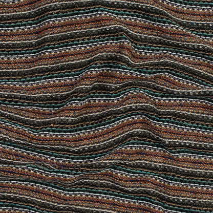 Italian Olive and Orange Striped Wool Knit