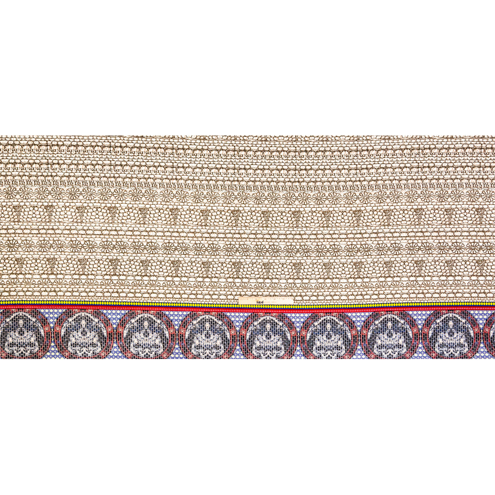 Beige Pattern Play Stretch Corduroy Panel Folded