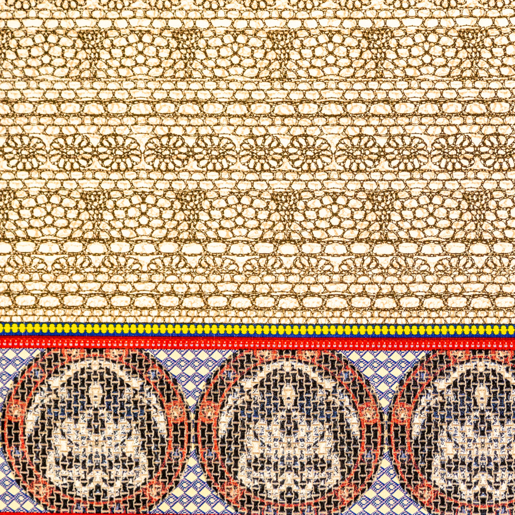Beige Pattern Play Stretch Corduroy Panel
