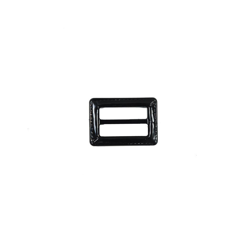 Black Laquered Leather Buckle - 0.75 x 1