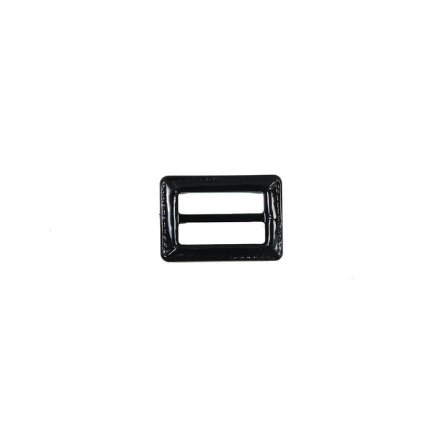Black Laquered Leather Buckle - 0.75 x 1