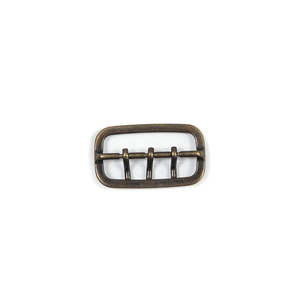 Antique Gold 3-Prong Metal Buckle - 1.875" x 1" Detail