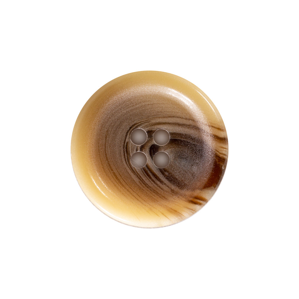 Beige and Brown Plastic 4-Hole Button - 36L/23mm Detail