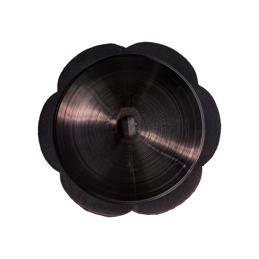 Italian Black Nylon Flower Shank Back Button - 2" Detail