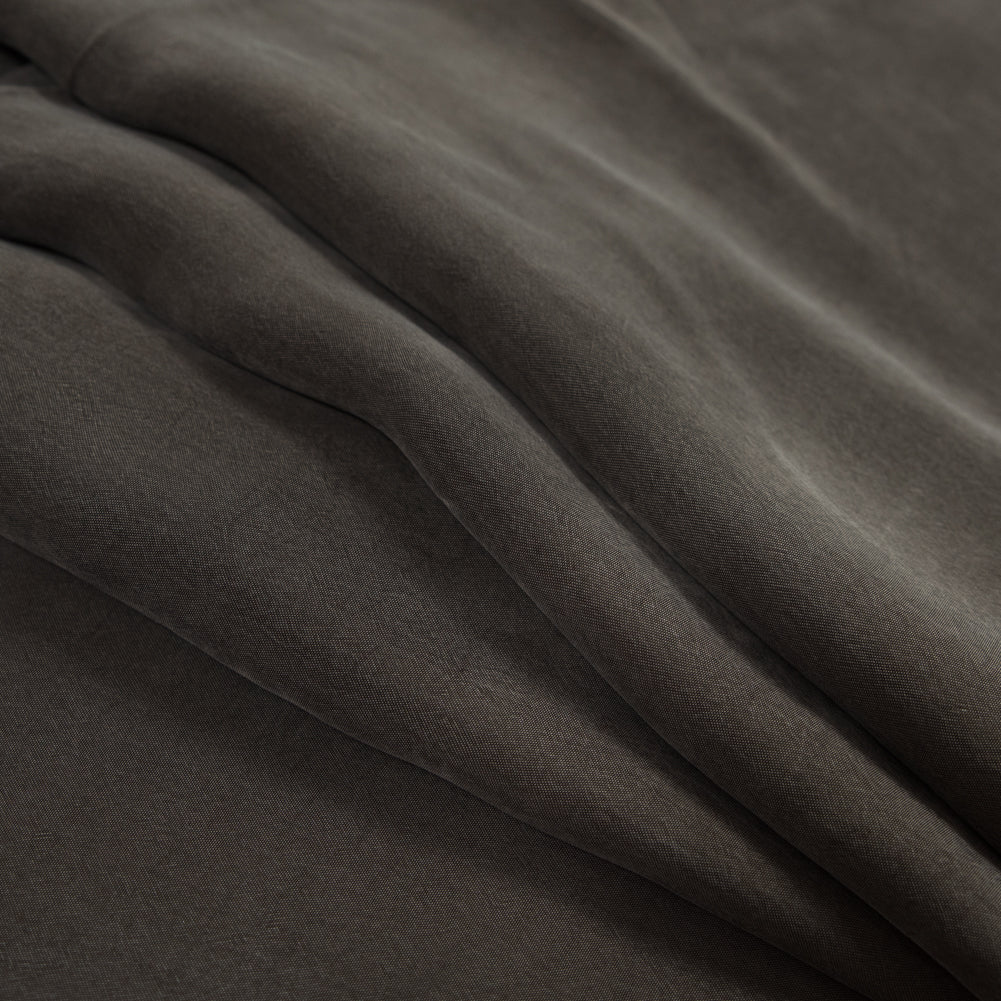 Dusty Olive Cupro Plain Dyed Certified Vegan Fabric Detail