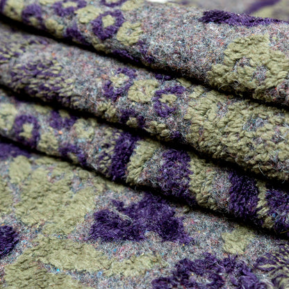 Italian Green and Purple Pattern Play Chunky Wool Knit Detail