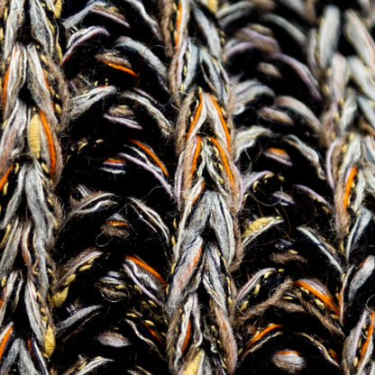 Italian Black, Orange and Gray Chunky Wool Knit Full