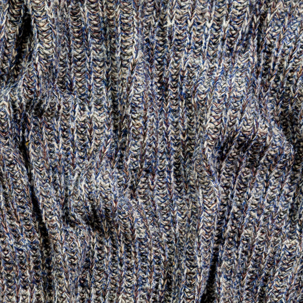 Italian Gray and Royal Blue Chunky Wool Knit