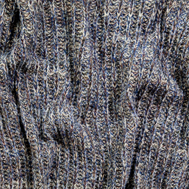 Italian Gray and Royal Blue Chunky Wool Knit