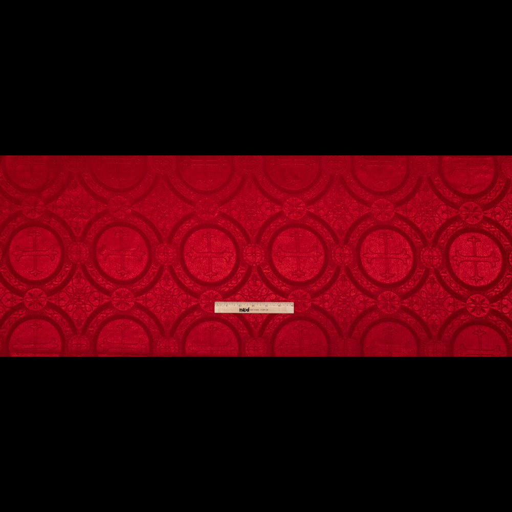 True Red Ecclesiastical Jacquard Folded