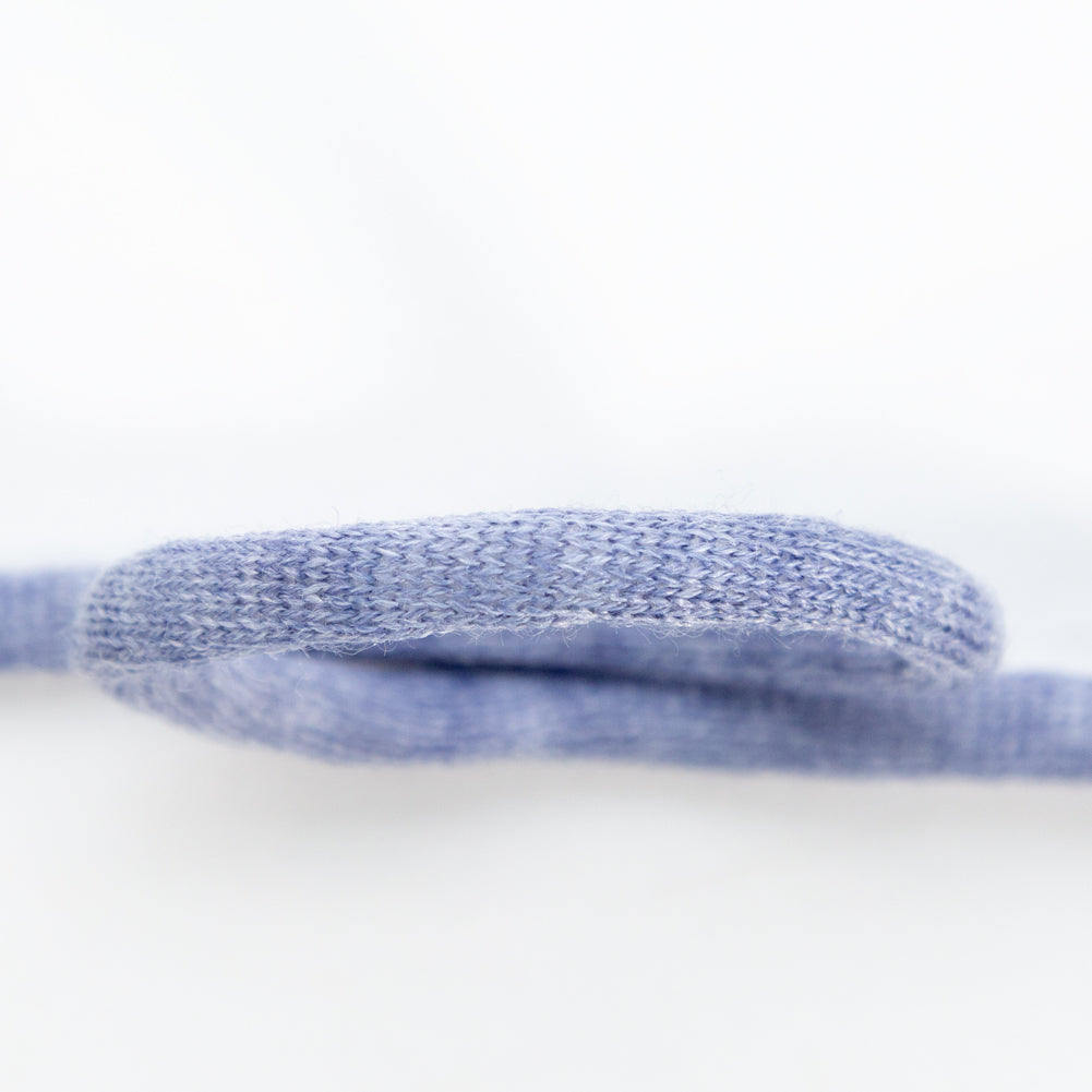 Italian Light Blue Wool Drawstring Trimming - 0.25" Detail
