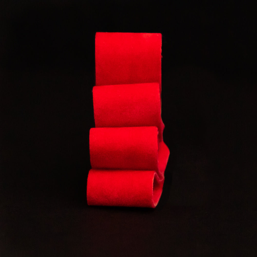 Italian Red Double Faced Brushed Velvet - 0.625" Detail