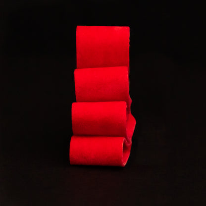 Italian Red Double Faced Brushed Velvet - 0.625" Detail