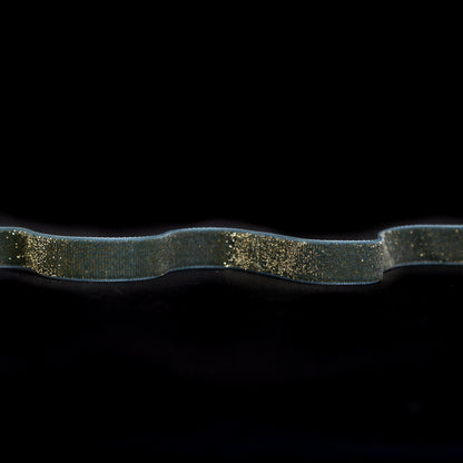 Italian Trooper Teal and Gold Glitter Velvet Ribbon - 0.625"