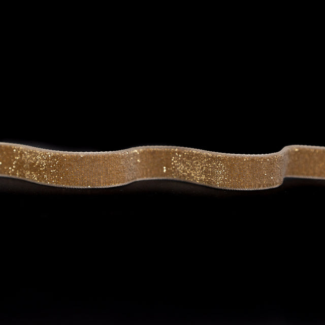 Italian Gold Glitter Velvet Ribbon - 0.625"