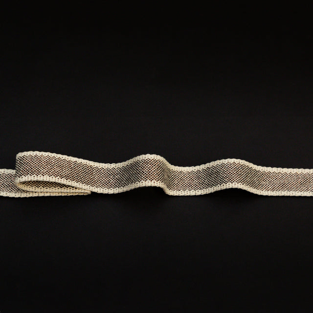 Italian Natural and Metallic Dark Copper Woven Cotton Trimming - 1"