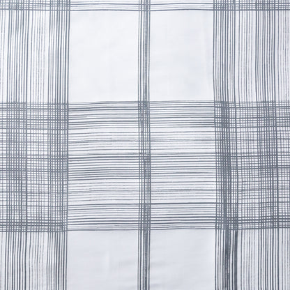 White Plaid Burnout Cotton Twill