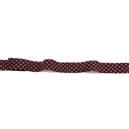 Italian Wine and Beige Floral Wool Jacquard Ribbon - 1"