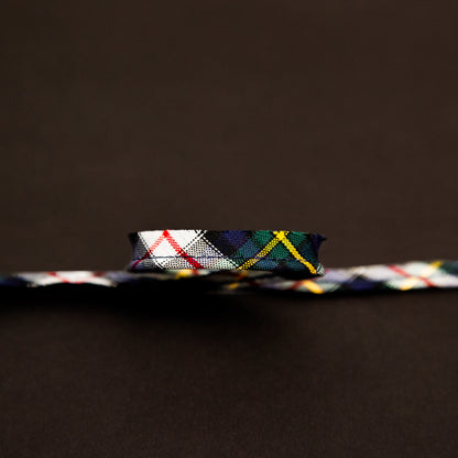 Italian Navy and White Plaid Bias Piping Cord with Lip - 0.375" Detail