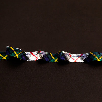 Italian Navy and White Plaid Bias Piping Cord with Lip - 0.375"