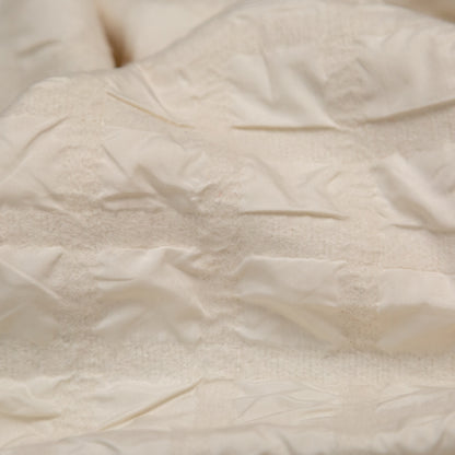 Ivory Bonded Taffeta and Wool Knit featuring Puckered Squares Full