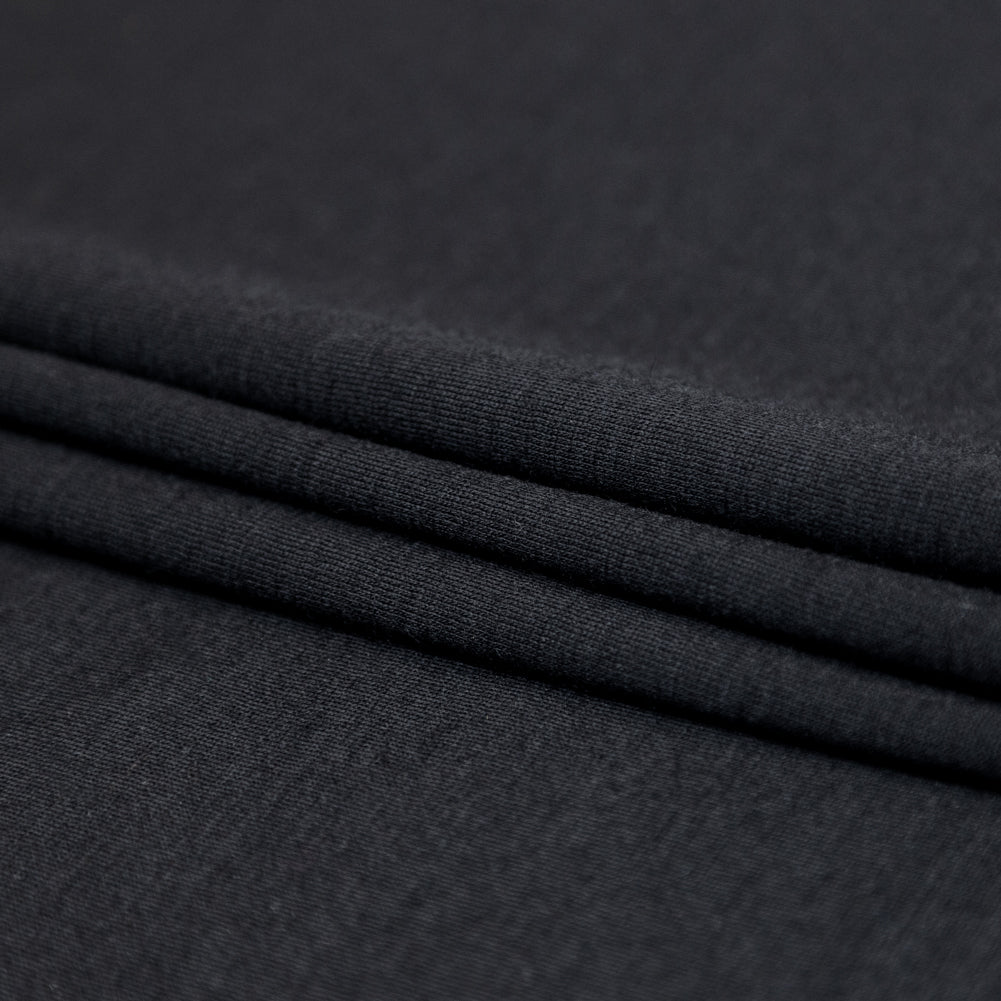 Black Rayon and Wool Double Knit Folded