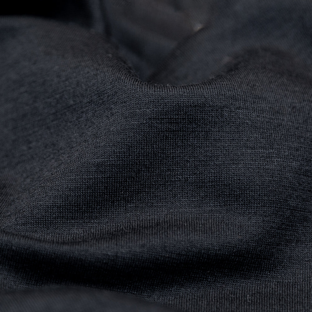 Black Rayon and Wool Double Knit Detail