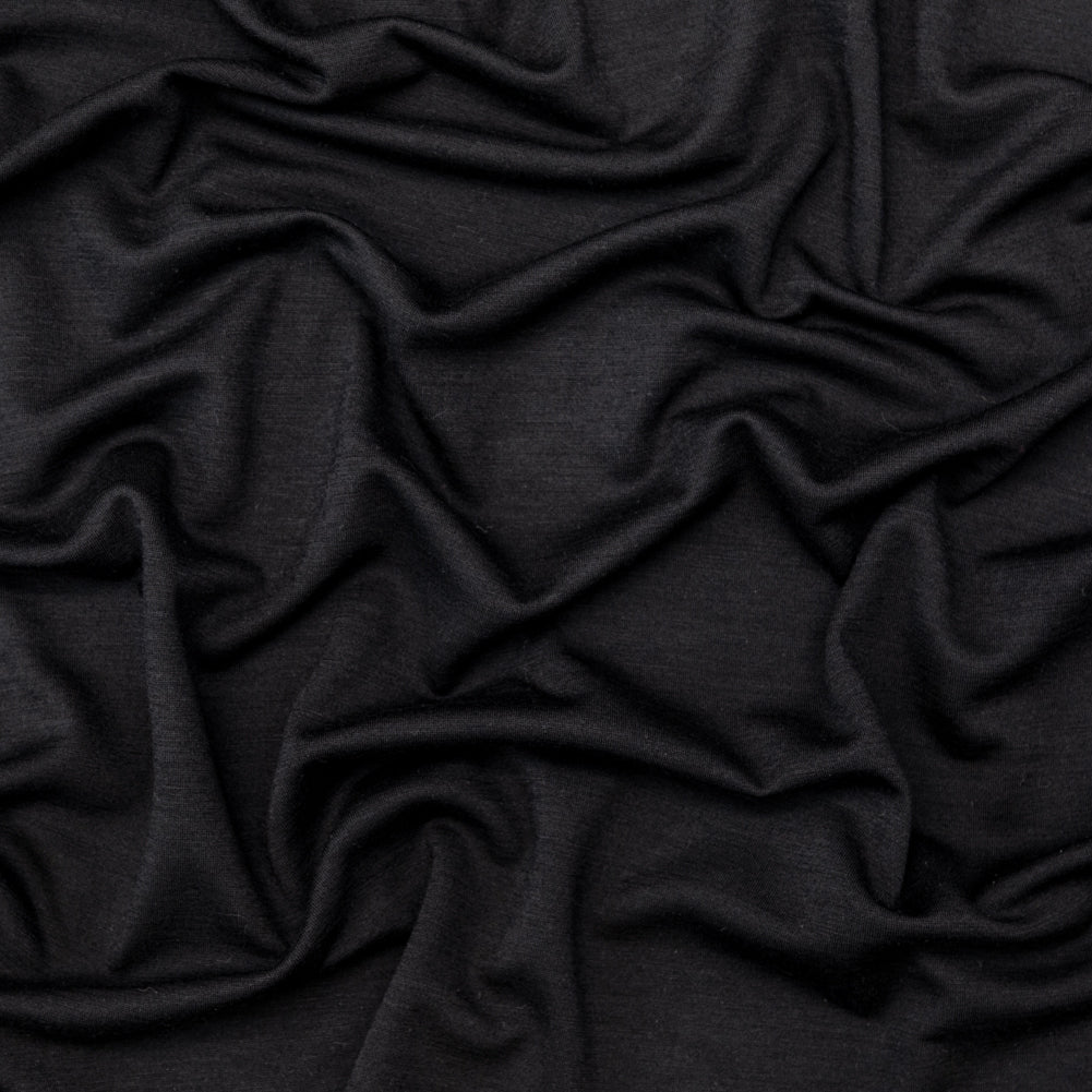 Black Rayon and Wool Double Knit