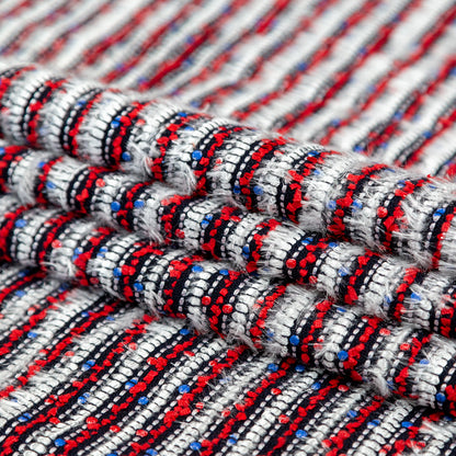 Red, White and Blue Blended Wool Tweed Folded