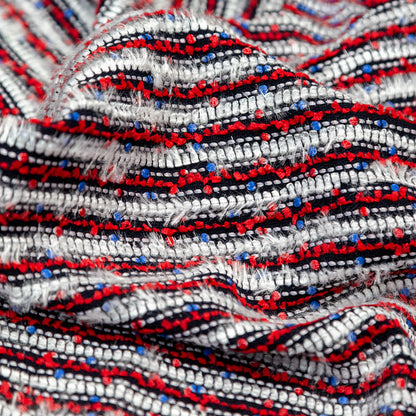 Red, White and Blue Blended Wool Tweed Detail