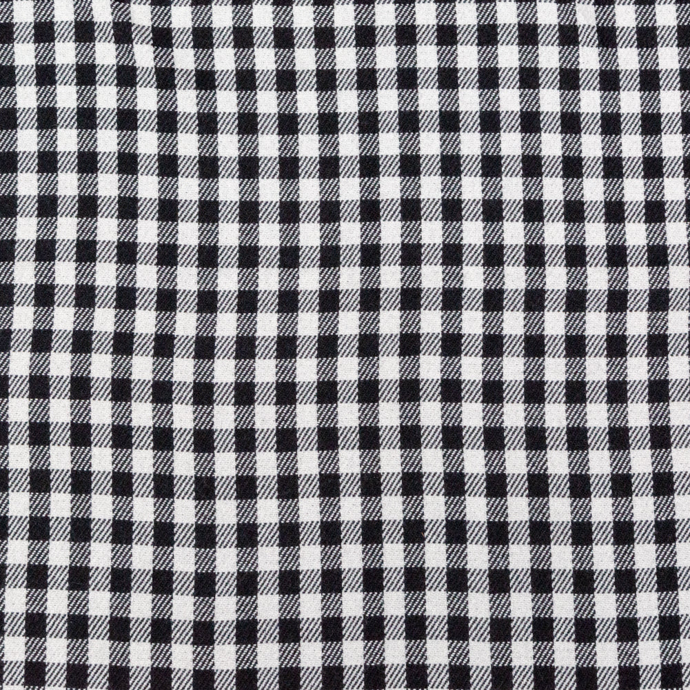 Black, White and Gray Shepherd's Check Wool Double Cloth