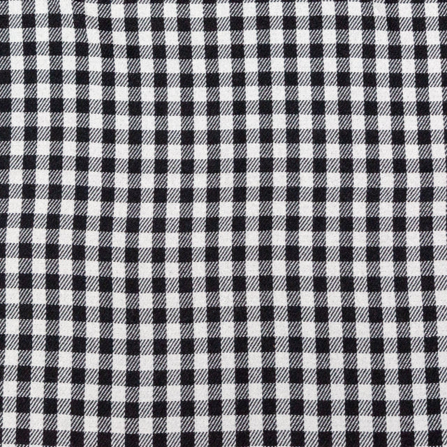 Black, White and Gray Shepherd's Check Wool Double Cloth