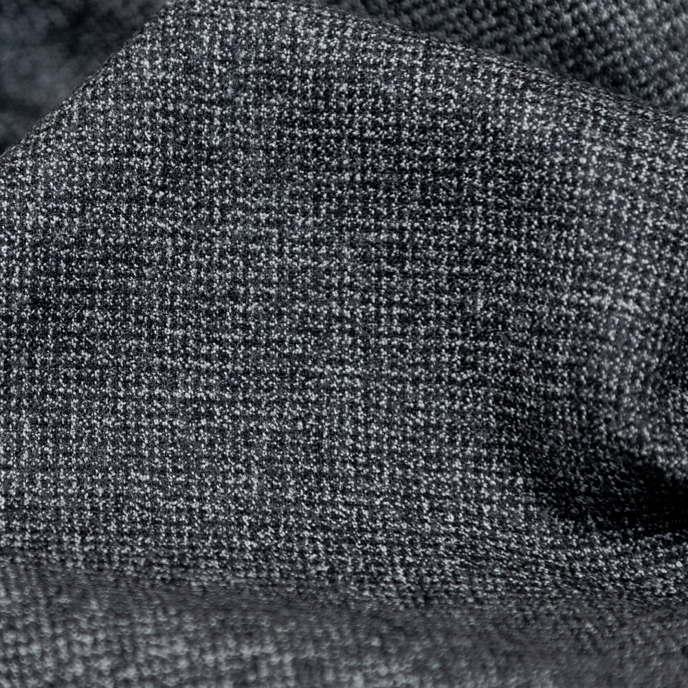 Stretch Wool Suiting - Heathered Peat Gray Detail