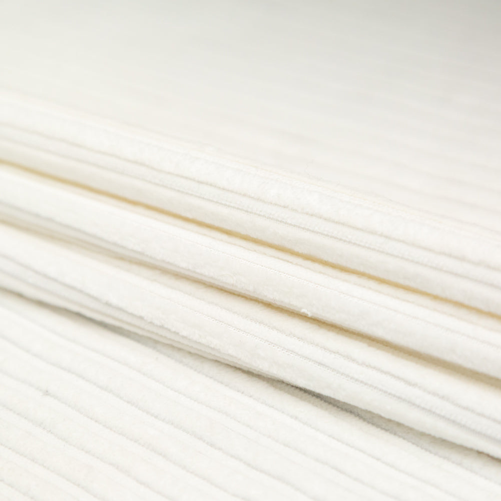 White Striped Pile Rayon Velvet Folded