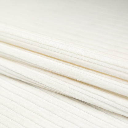 White Striped Pile Rayon Velvet Folded