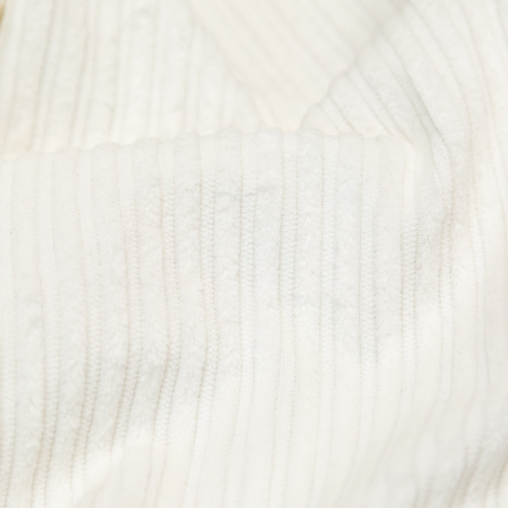 White Striped Pile Rayon Velvet Detail