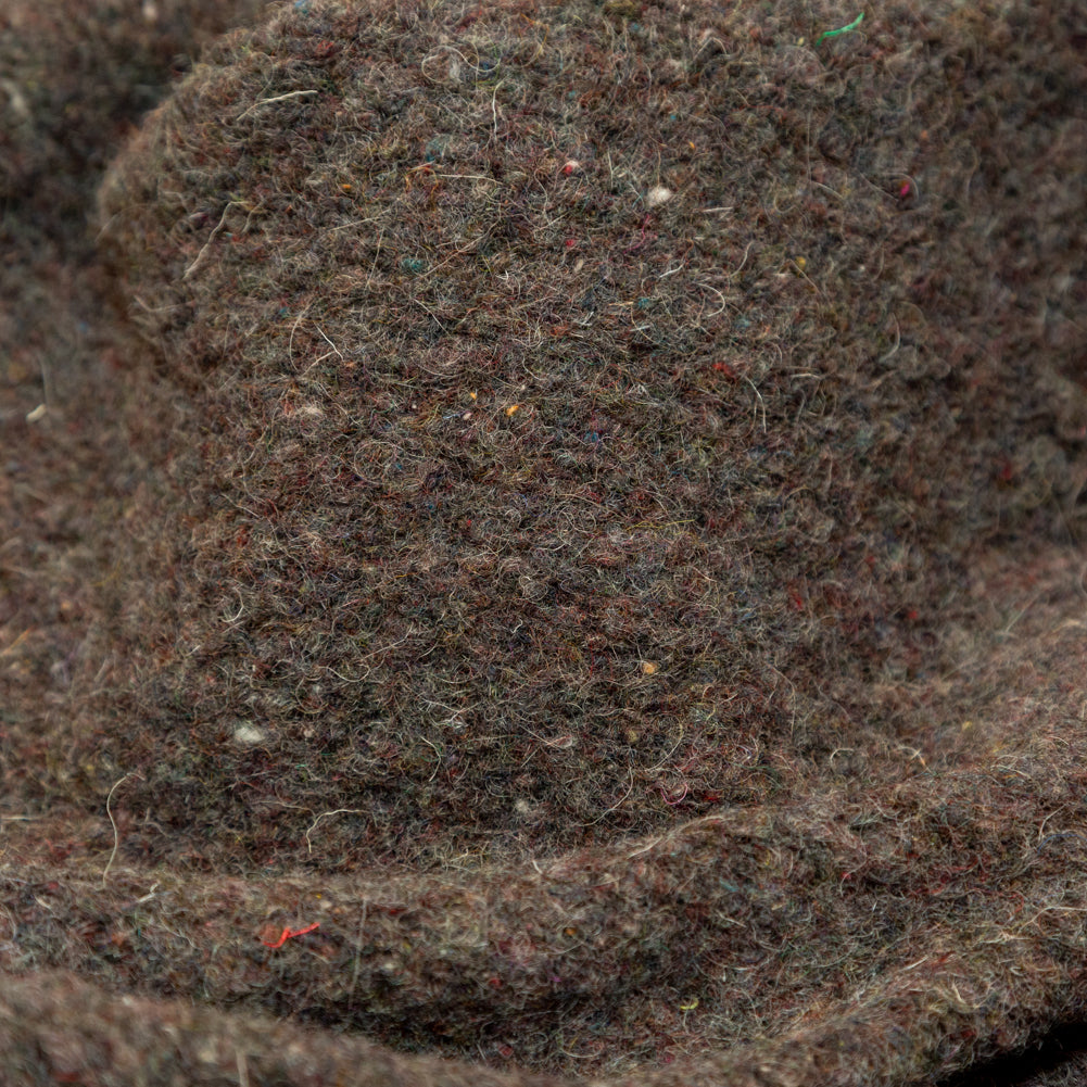 Muted Brown Heathered and Speckled Fuzzy Wool Knit Detail