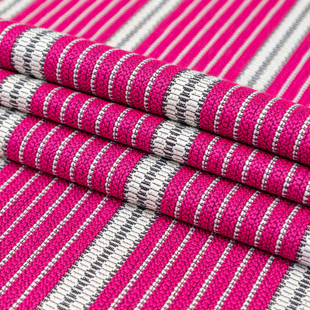Raspberry Sorbet Striped Tweed Folded
