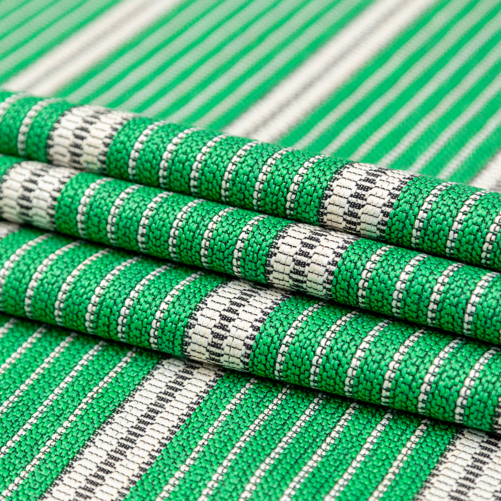 Kelly Green Striped Tweed Folded