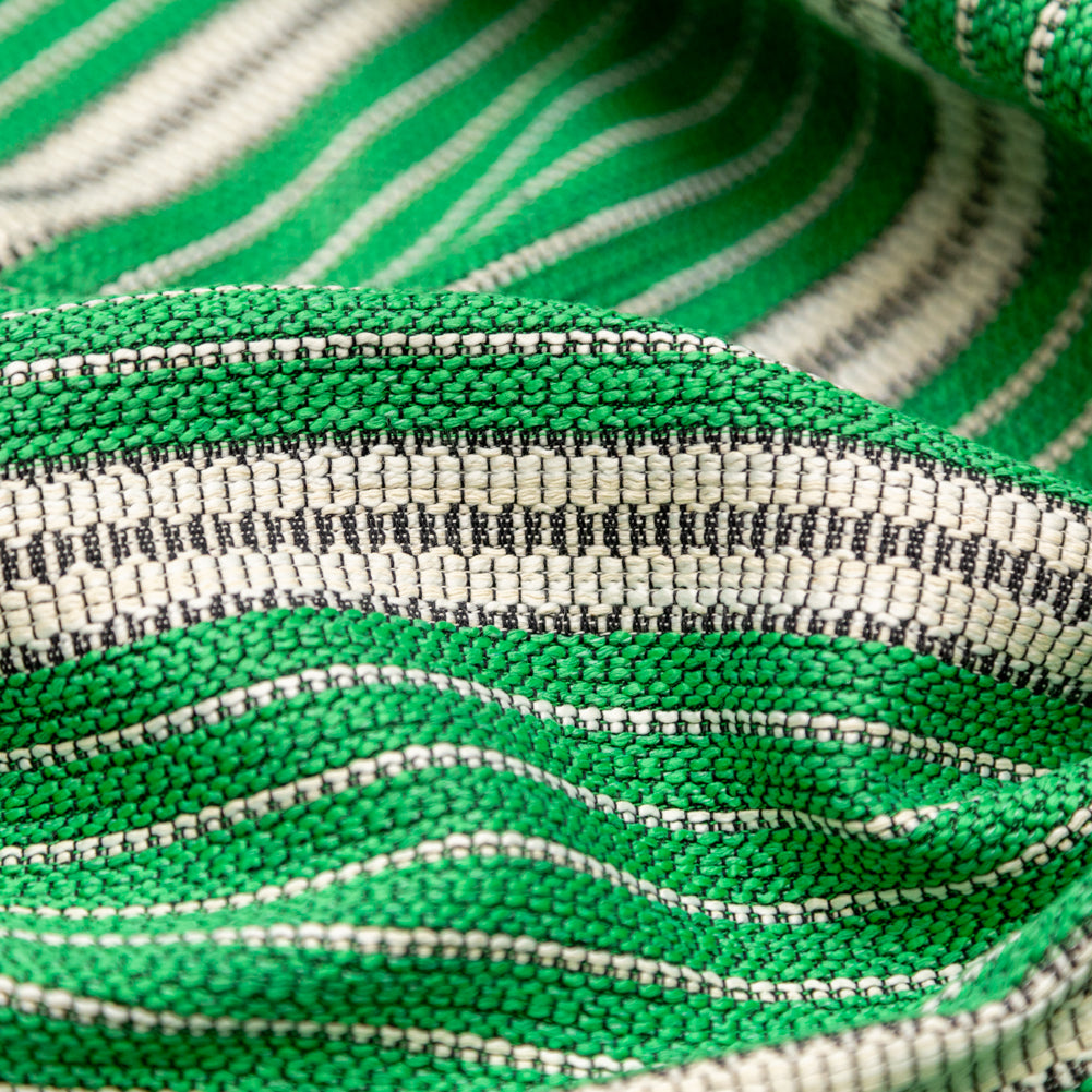 Kelly Green Striped Tweed Detail
