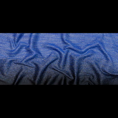 Royal Blue, Black and Metallic Silver Striped Woven Full