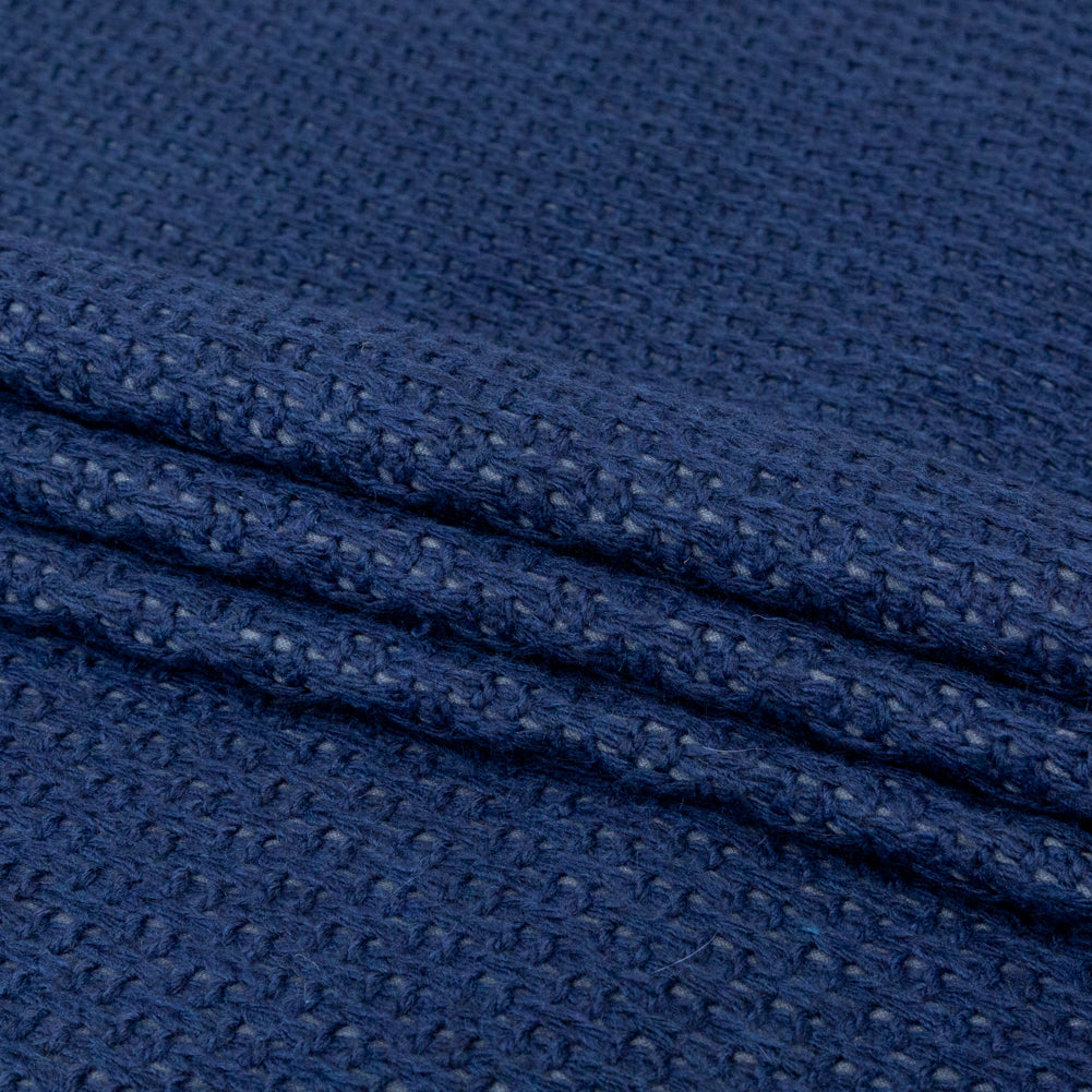 Gray Interlock Knit with Topical Navy Knit Yarn Design Folded