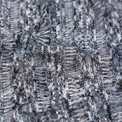 Black, White and Metallic Silver Fringe Lace Detail